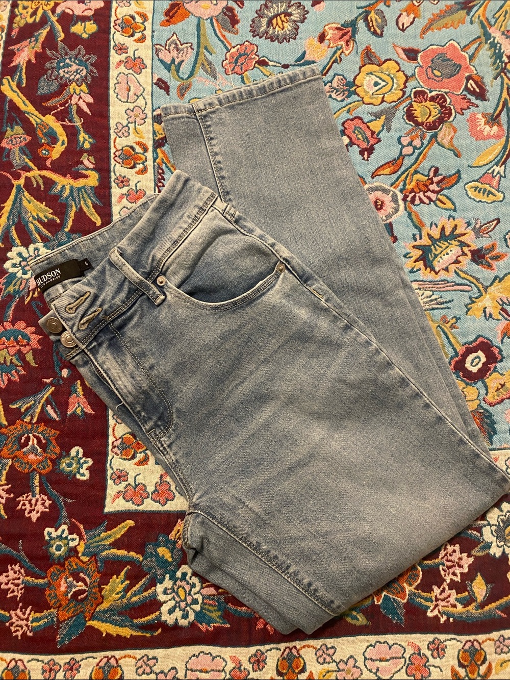 Hudson Jeans Light Blue High-Rise Straight Leg Jeans